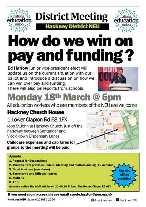 Discussion around pay and funding March 18th 5pm